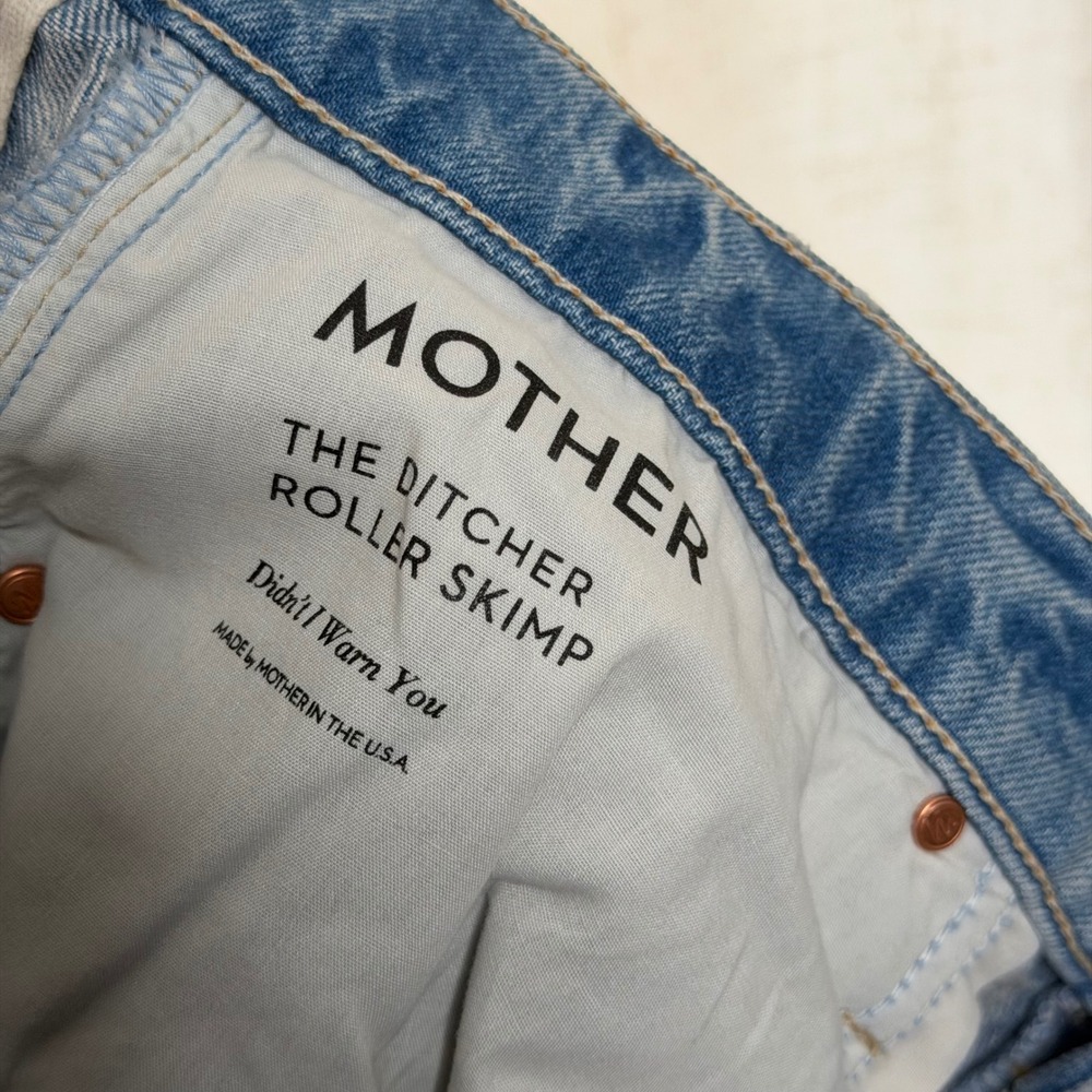 NWT Mother The Ditcher Roller Skimp Jeans Didnt I Warn You Button Fly Women's 33 - Picture 9 of 12